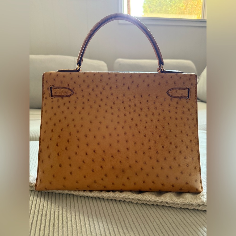 Hermes Cognac Ostrich Leather Kelly 32 - Picture 2 of 16